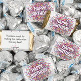124 Pcs Birthday Candy Party Favors Miniatures Chocolate & Silver Kisses (1.5 lbs, Approx. 124 Pcs)