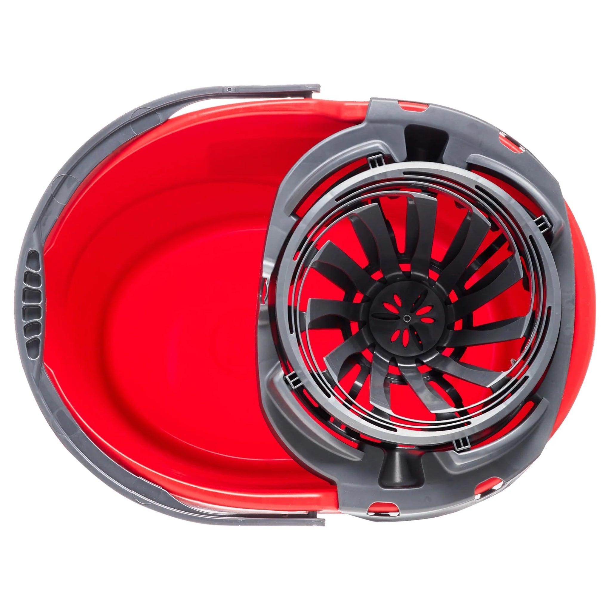 CNEIESD Quick Wring Hands-Free Mop Bucket - 2.5 Gallon with Built-in Wringer, Red