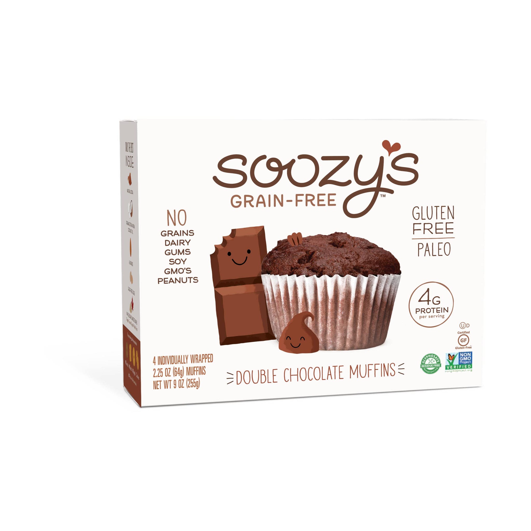 SOOZYS Double Chocolate Muffins 4Ct, 9 OZ
