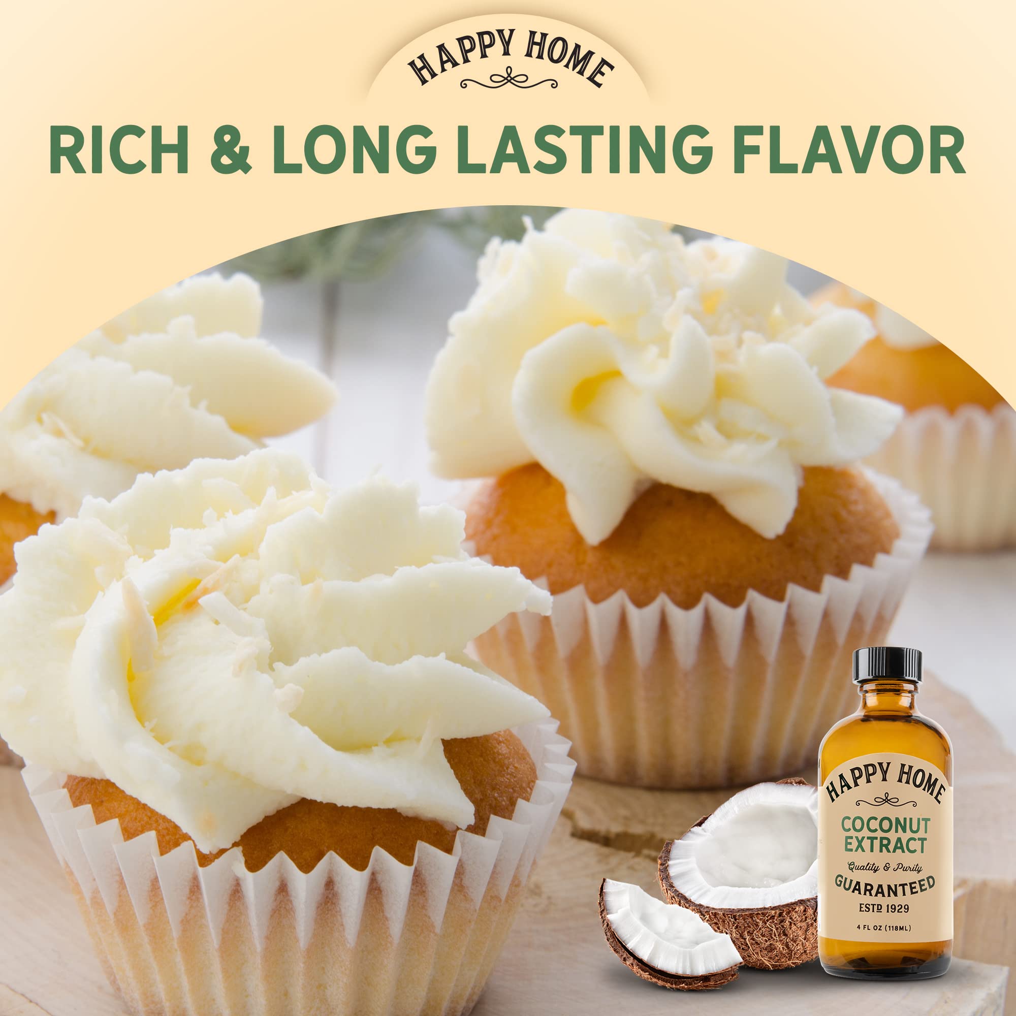 Happy Home Premium Natural Coconut Flavor - Certified Kosher, 4 oz.