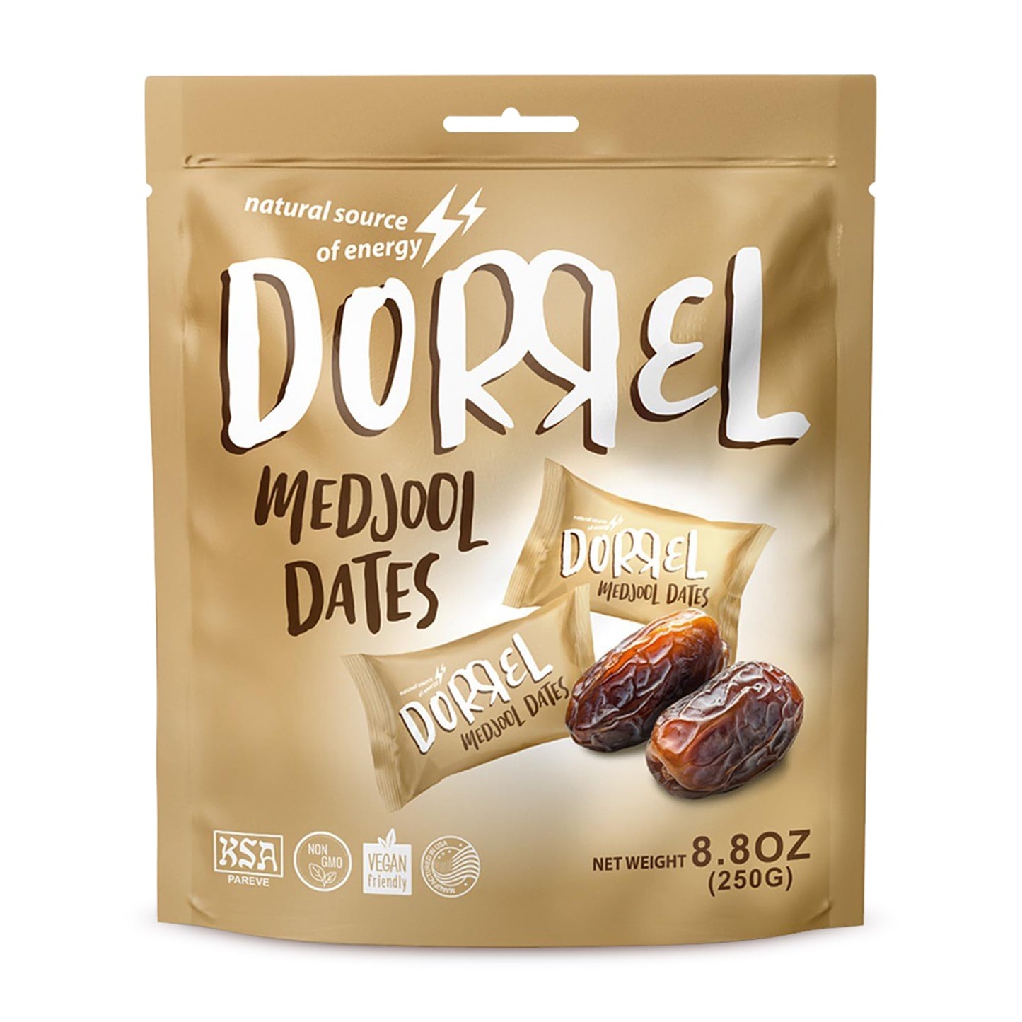 DORREL - Medjool Dates, Individually Wrapped Snacks for High Energy, Nutritious Snack, Delicious, Kosher & Non-GMO Dates Individually Packaged