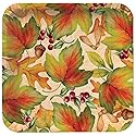 Creative Converting 8 Count Square Paper Banquet Plates, Rich Foliage, Tan/Orange/Green