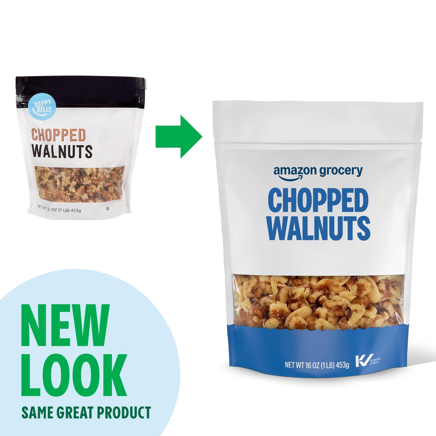 Amazon Grocery, Chopped Walnuts, 16 Oz (Previously Happy Belly, Packaging May Vary)
