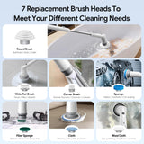 Sorpci Electric Spin Scrubber, 2026 New Cordless Cleaning Brush, Shower Cleaning Brush with 7 Replaceable Brush Heads, Power Scrubber 3 Adjustable