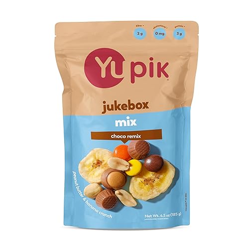 Yupik Jukebox Mix, 6.5 Oz, Kosher, Chocolatey Sweet Snacks, Elvis Sandwich Inspired Flavors, Retro Snack, Blend of Crunchy Bananas, Peanut Butter Cups
