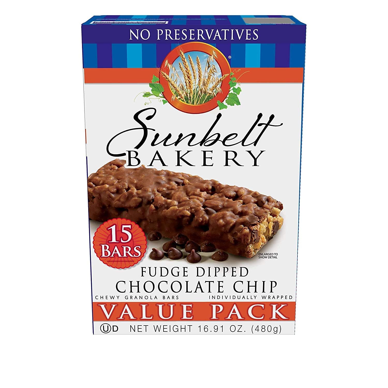 Subelt Fudge Dipped Chocolate Chip Chewy Granola Bars | 4 pack