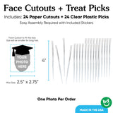 Big Dot of Happiness Grad Cap Fun Face Cutout Dessert Cupcake Toppers - Custom Graduation Photo Head Cut Out Clear Treat Picks - Upload 1 Photo - Set