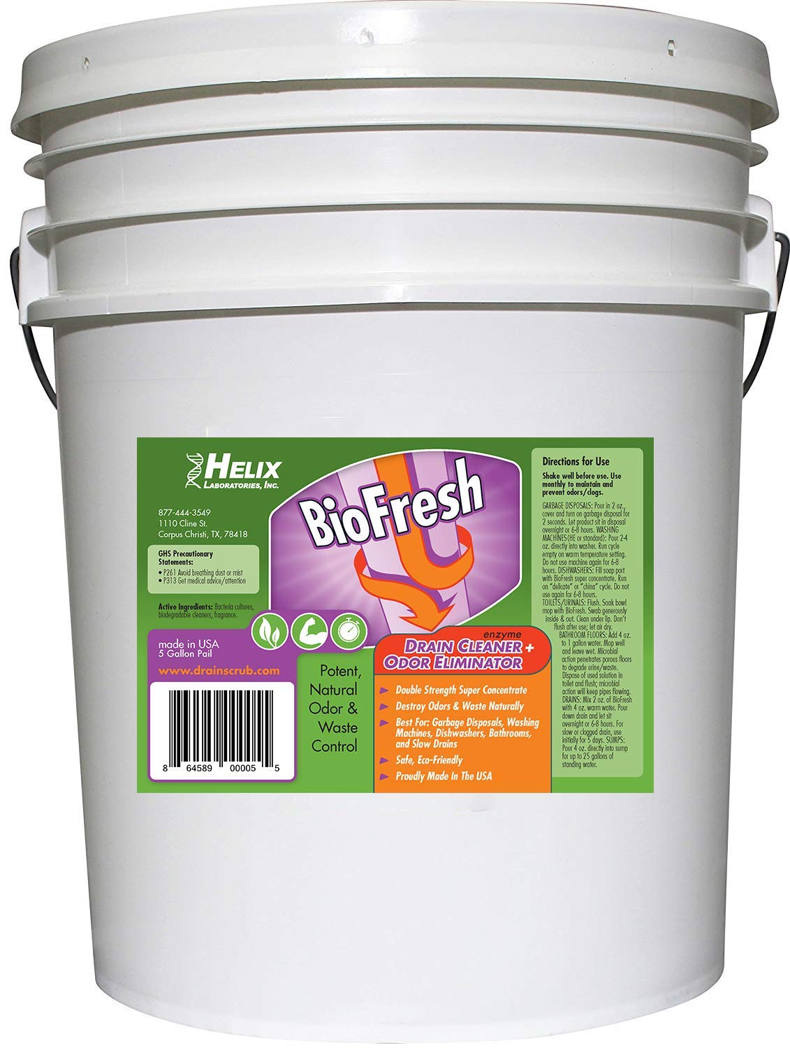 Enzyme Drain Cleaner & Deodorizer for Sink Drain, Showers, Septic Systems, Bathroom & Kitchen - Smell Remover for Fruit Fly Garbage Disposals