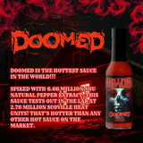 Hellfire Doomed Hot Sauce, Hottest Sauce in the World, Spiked with 6.66 Million SHU Natural Pepper Extract, Lab tested at 2.79 Million SHUs