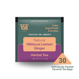 108 LIFE Natural Hibiscus Tea Bags | Lemon Ginger Tea | Herbal Tea | 100% Natural | Caffeine Free | Supports Digestion & Immunity | Biodegradable