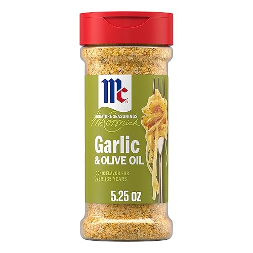 McCormick Seasoning, Garlic & Olive Oil, Signature Seasonings, Savory Blend of Bold Garlic & Rich Olive Oil, Shake On, For Pastas, Roasted Proteins