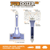 FurDozer Pet Hair Remover & Auto Detailing Tools - Cat & Dog Hair Remover for Carpets, Car Interiors, Couches, Bedding, & Pet Furniture (Purple, (3