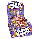 Wack-O-Wax Fangs - Fun Candy Halloween Toy - Individually Wrapped Peanut and Gluten Free Candy - Cherry, 24 Count Box