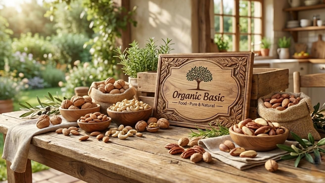 Organic Basic Food Organic Brazil Nuts, Raw, Whole | Non-GMO | Vegan | Gluten-Free - 8.5 oz