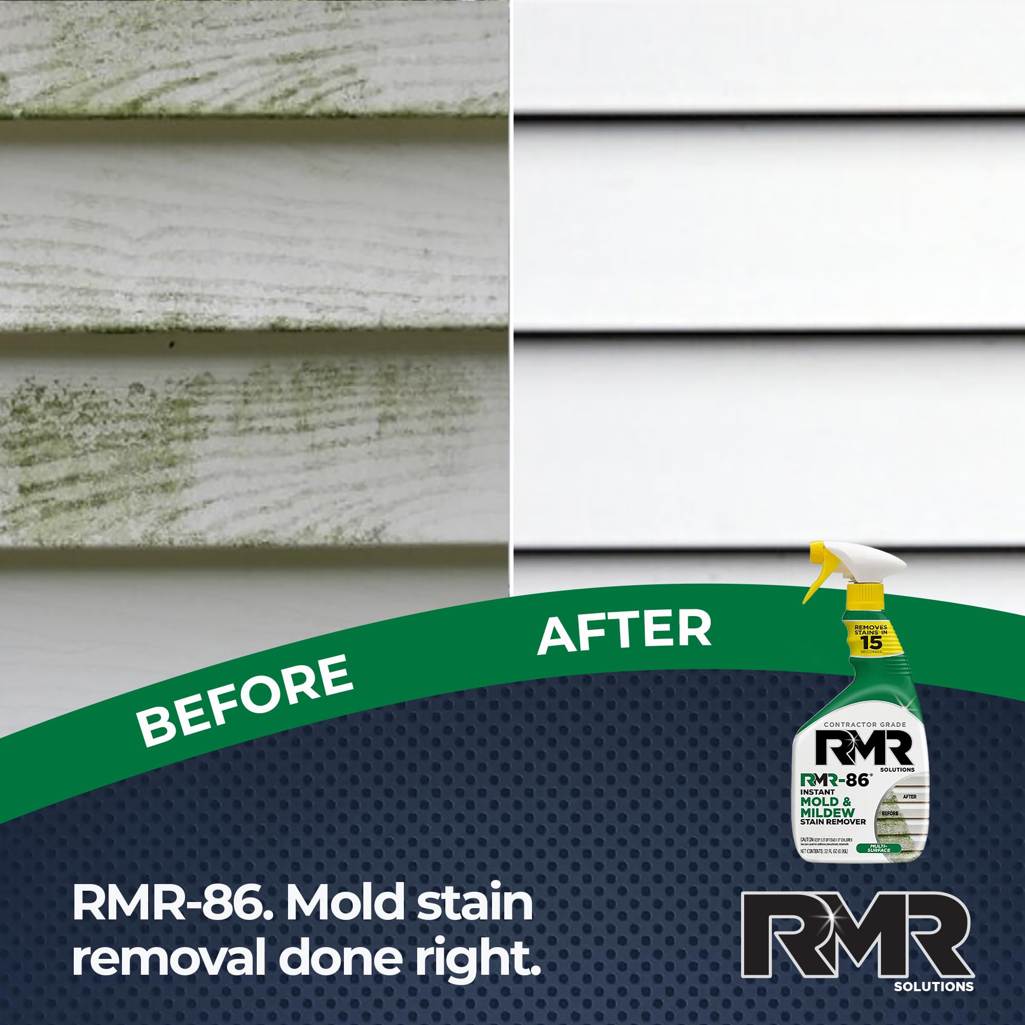 RMR Instant Mold & Mildew Stain Remover Spray + Xtreme Soap Scum Remover, No-Scrub Indoor/Outdoor Cleaning System for Bathroom, Shower, Siding