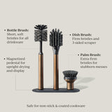 Curio Home Goods Ionic Brush Set, Magnetized to Stand Upright, Stainless Steel with Replaceable Heads, Bronze