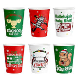HigzYovn 48 Pack Christmas Paper Cups, Christmas Vacation Decorations, 9 oz Xmas Coffee Disposable Cups, Funny Xmas Party Cups for Holiday Hot