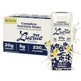 Lucille Meal Replacement Shake - Vanilla, High Protein Drink for Adults & Seniors, 20g Protein & 6g Fiber, 230 Cal, Lactose Free and Gluten Free, 8 oz