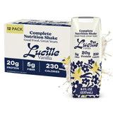 Lucille Meal Replacement Shake - Vanilla, High Protein Drink for Adults & Seniors, 20g Protein & 6g Fiber, 230 Cal, Lactose Free and Gluten Free, 8 oz