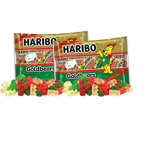 Christmas Edition Gummy Bears, Treat Size Bags, Individually Wrapped Candy, 9.5 Ounce Bag, Pack of 2