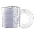 Prestee 100 Pack Clear Plastic Plates for Party - 6.25 Inch Small Round Dessert Plate and Appetizer Platter - Heavy Duty Disposable Plastic Plates