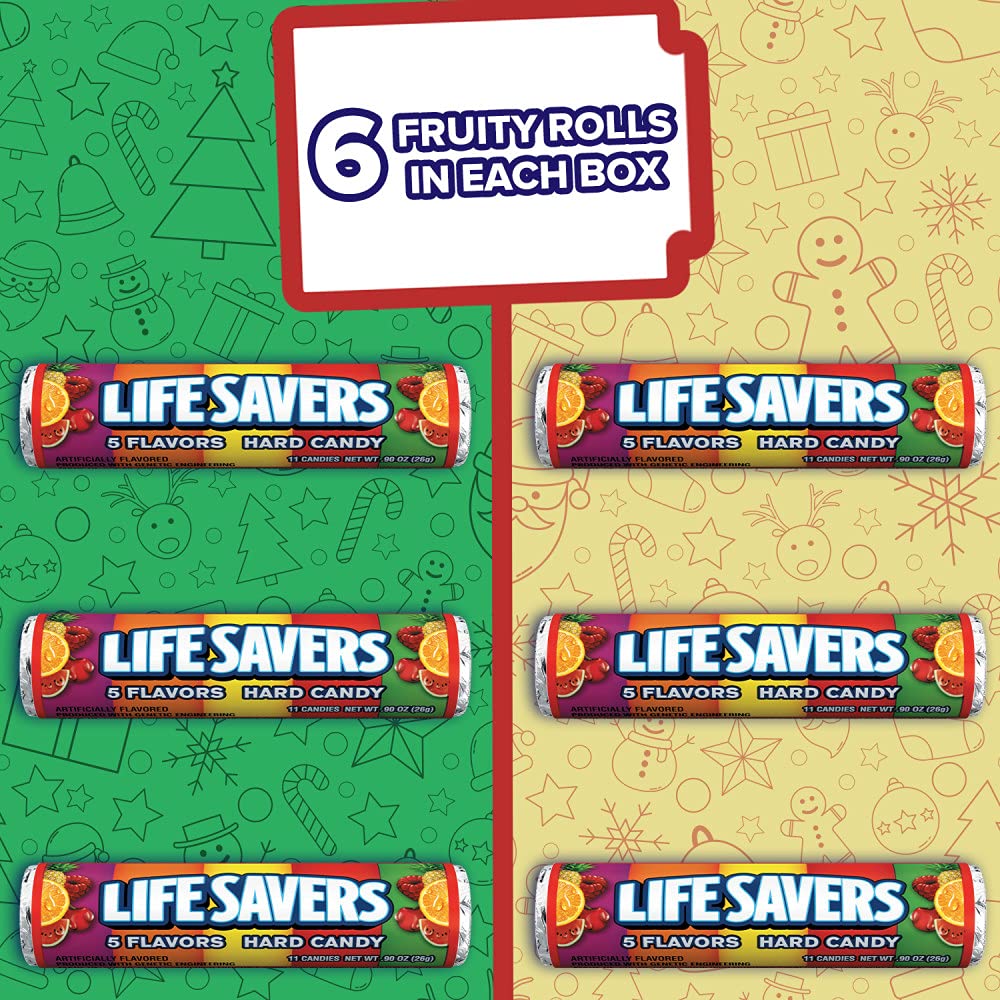 LIFE SAVERS 5 Flavors Christmas Sweet Storybook Gift Box (6 Rolls of Candies)