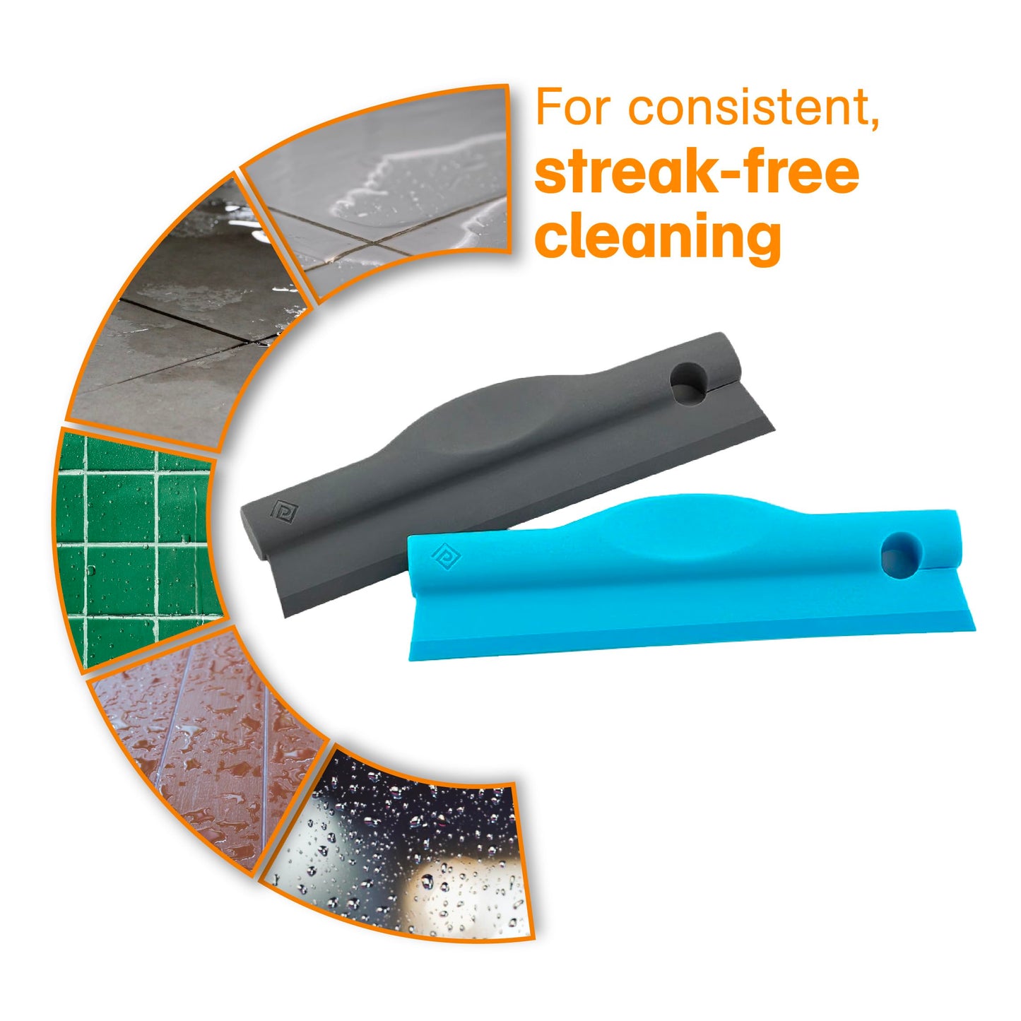Polder Swipe Squeegee, Window Cleaner with Silicone Blade, Shower Squeegee with Flexible Handle, Ideal for Car, Kitchen, Bathroom, Shower Mirror