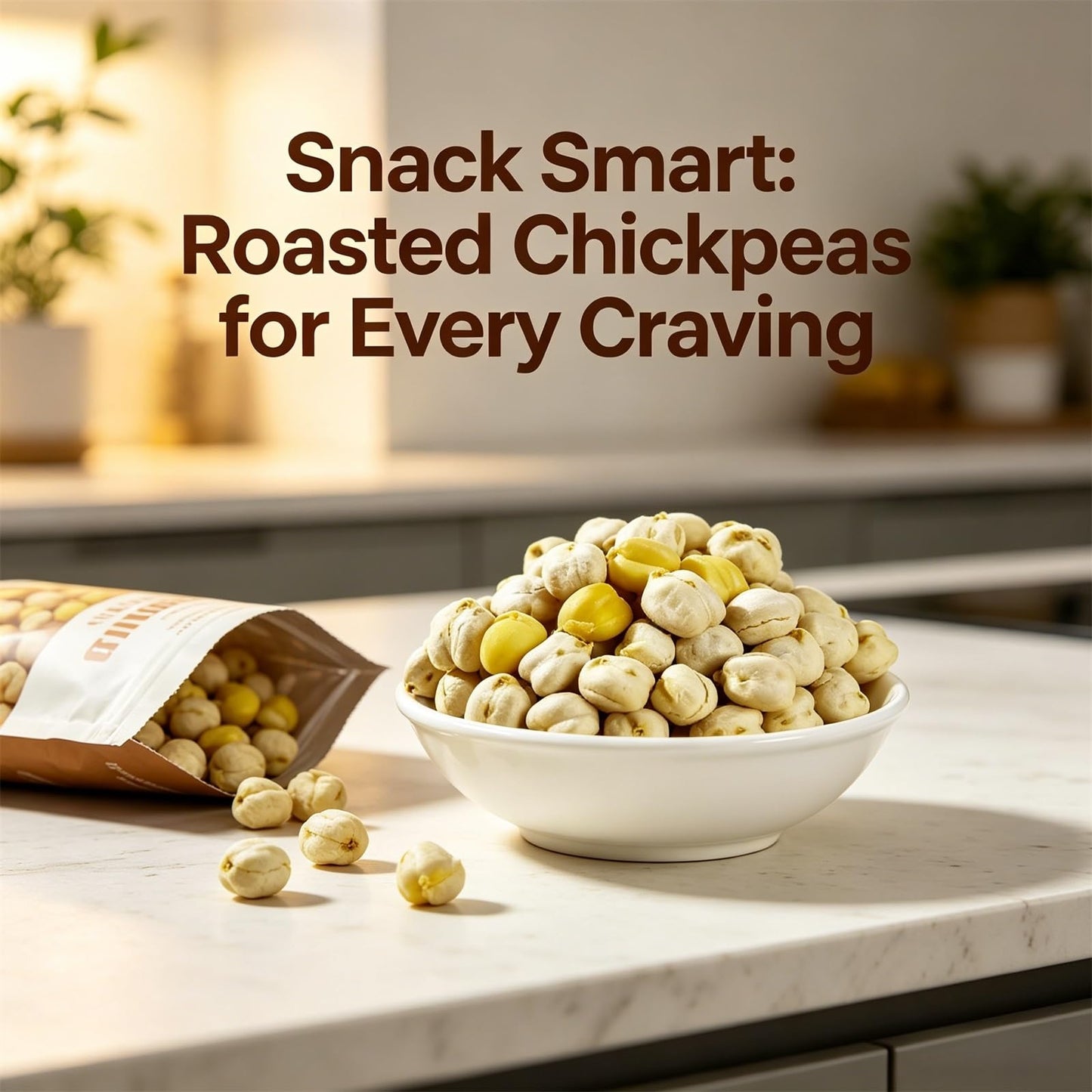 Chickpeas, 500g (17.64oz) Roasted Ready to Eat - Crunchy Snack for Salads, Trail Mix & Daily Meals
