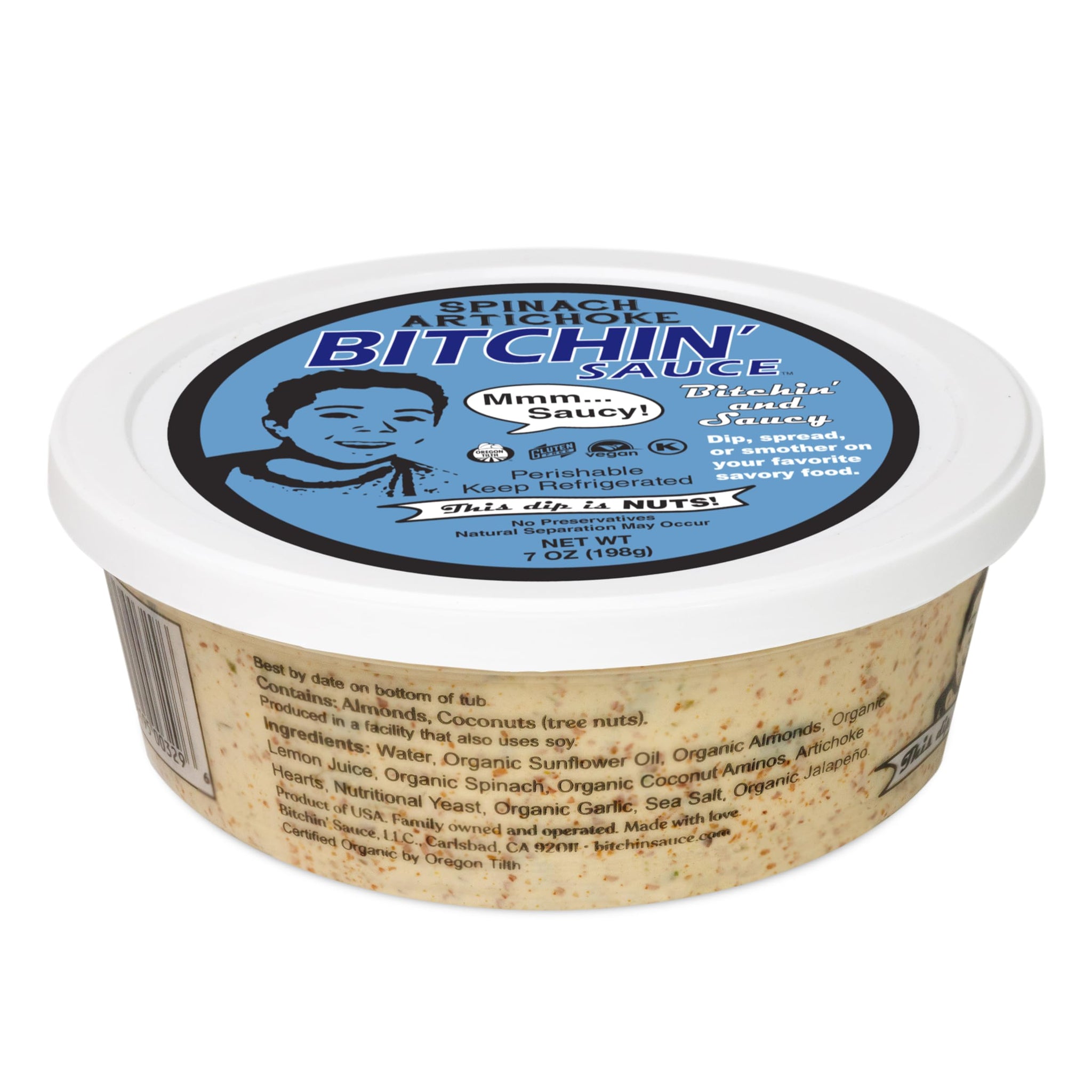 Spinach Artichoke Bitchin’ Sauce, 7oz - The Almond Dip