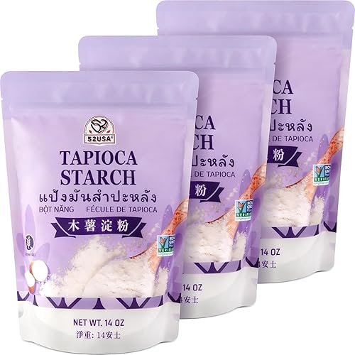 52USA Tapioca Starch, 3 Pack (42oz Total) | Tapioca Flour from Cassava Root | Gluten Free Flour Substitute | Vegan, Kosher, Non-GMO | Thickener