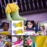 GUBBERLOVES Rubber Gloves for Children Gardening & Washing up Designed for Children - Kids Gloves that fit properly - (PLAIN XS - 6-9 YEARS)