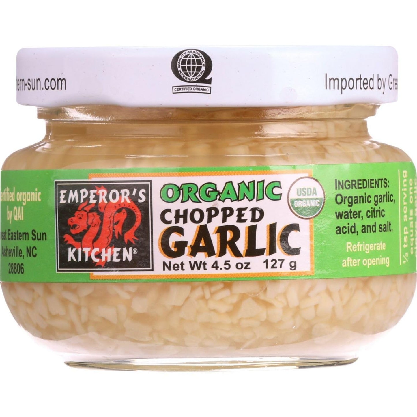 Emperor'S Kitchen Organic Chopped Garlic ( 12x4.5 OZ) by Emperor's Kitchen