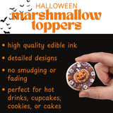 Halloween Marshmallow Toppers, Perfect Hot Cocoa Toppings or Dessert Decorating Candy, Assorted Festive Designs, 9 Count