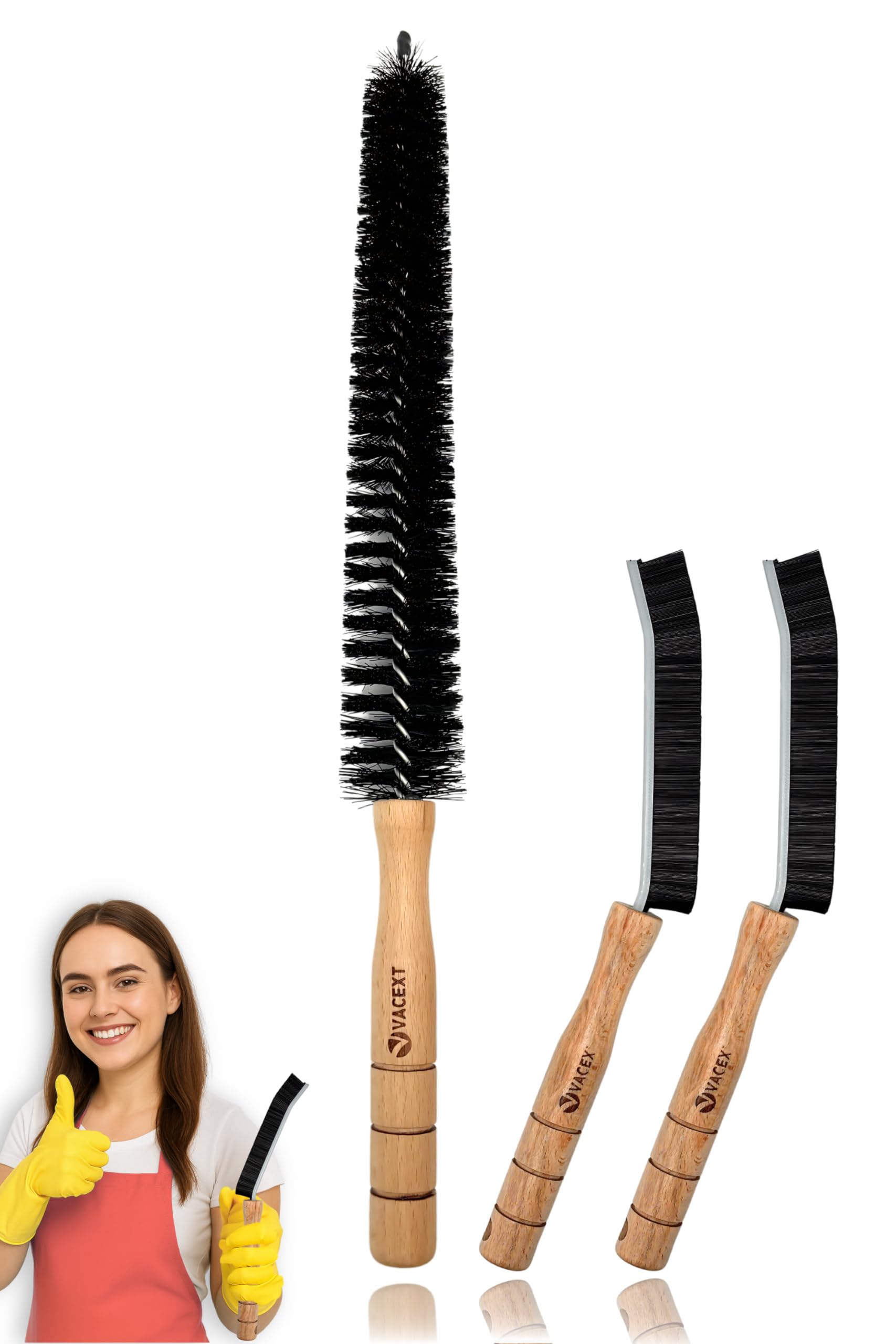 Dryer Lint Brush Vent Trap Cleaner, Refrigerator Condenser Coil Brush & Crevice Gap Cleaning Brush (2PCS) for Household Use - Grout Scrub Brush, House