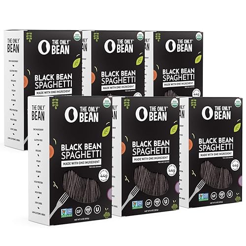 The Only Bean - Organic Black Bean Spaghetti Pasta - High Protein, Keto Friendly, Gluten-Free, Vegan, Non-GMO, Kosher, Low Carb, Plant-Based Bean