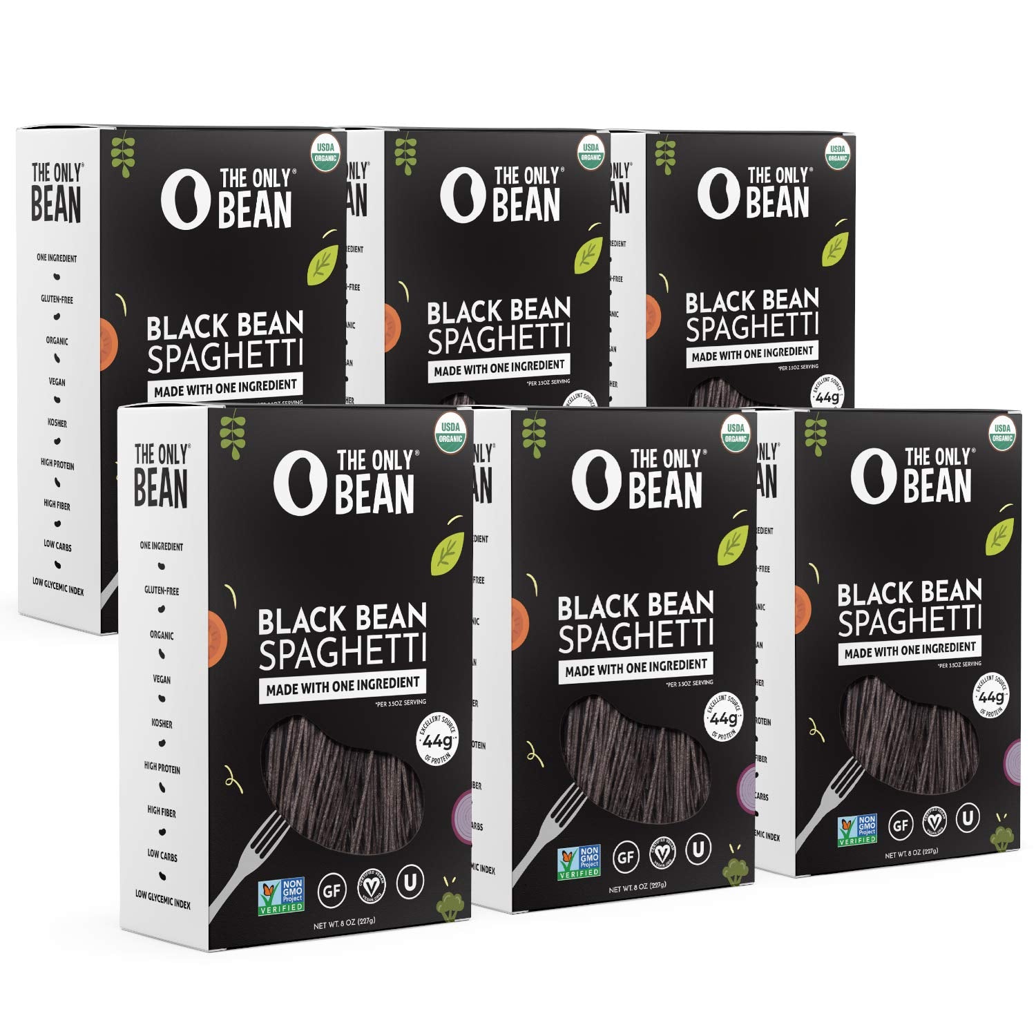 The Only Bean - Organic Black Bean Spaghetti Pasta - High Protein, Keto Friendly, Gluten-Free, Vegan, Non-GMO, Kosher, Low Carb, Plant-Based Bean