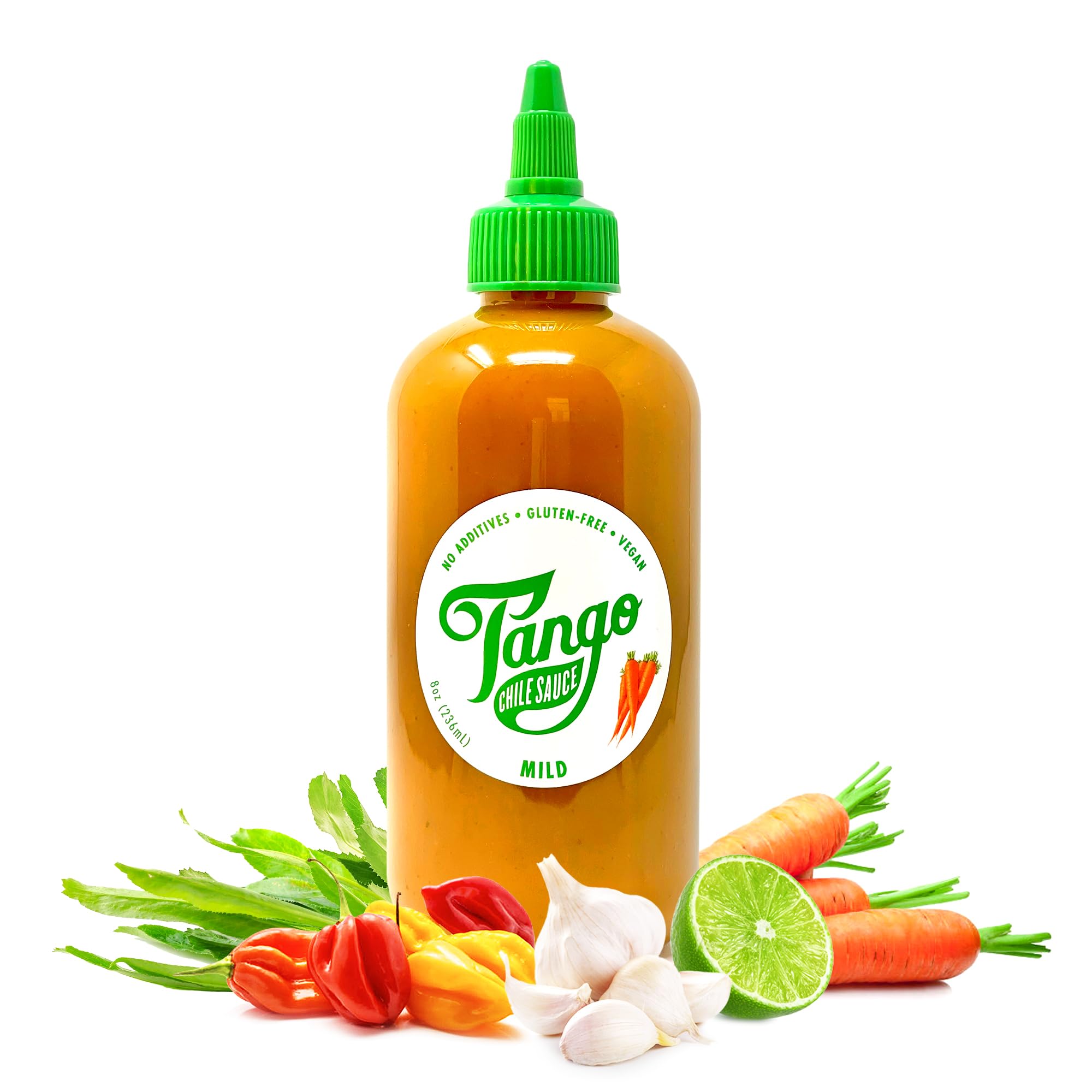 Mild Tango - Flavor-First, Low Heat - Carrot-Based Hot Sauce - Vegan, Gluten-Free, Small Batch - 8 oz