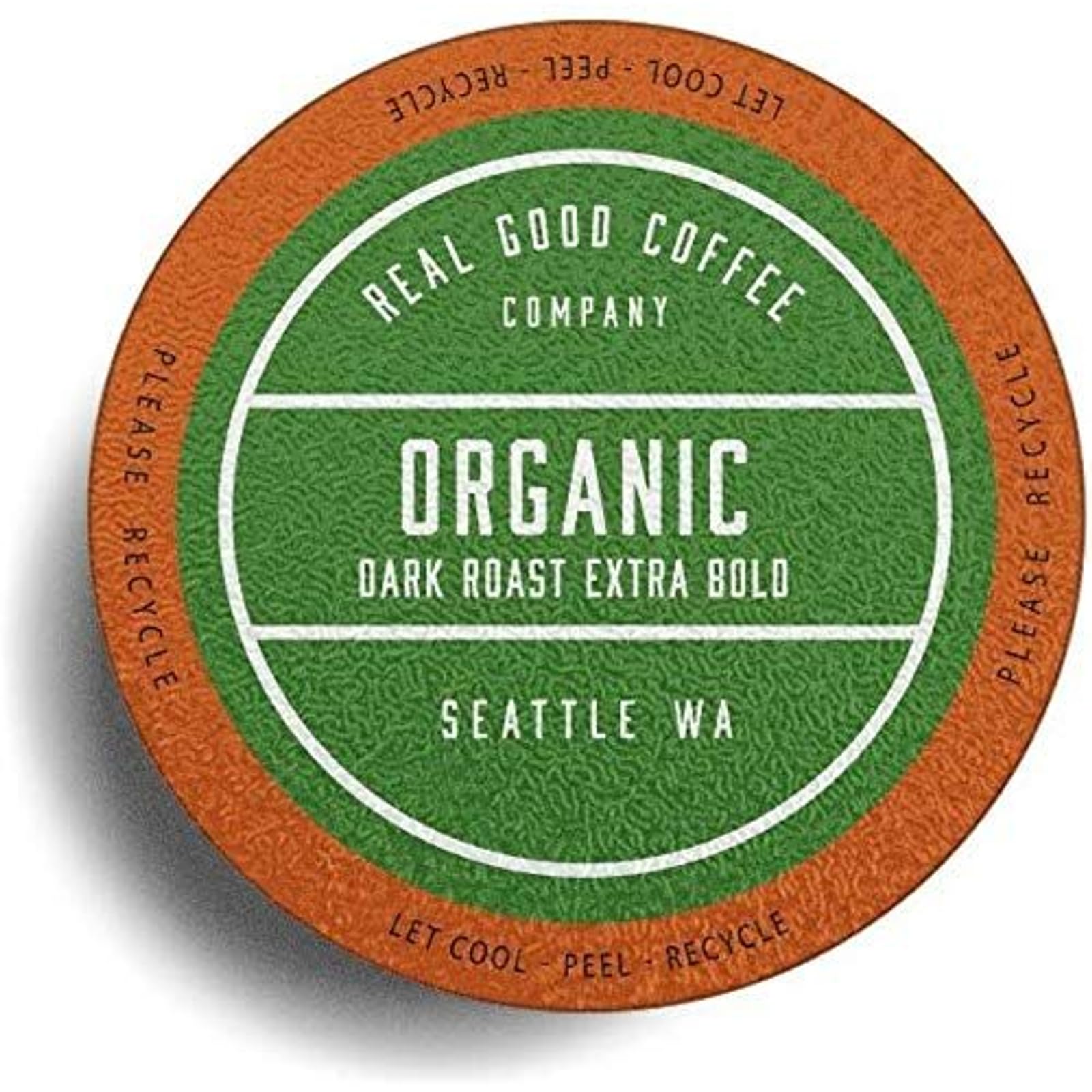 Real Good Coffee Company - Single Use Coffee Pods - Organic Dark Roast Coffee - K-Cup Compatible including Keurig 2.0 Brewers - Recyclable Cups