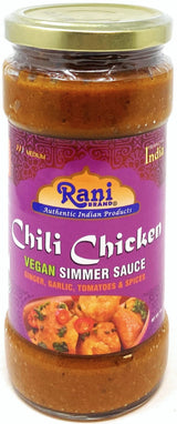 Rani Chili Chicken Curry Vegan Simmer Sauce (Ginger, Garlic, Tomatoes & Spices) 14oz (400g) Glass Jar ~ Easy to Use | Vegan | No Colors | All Natural