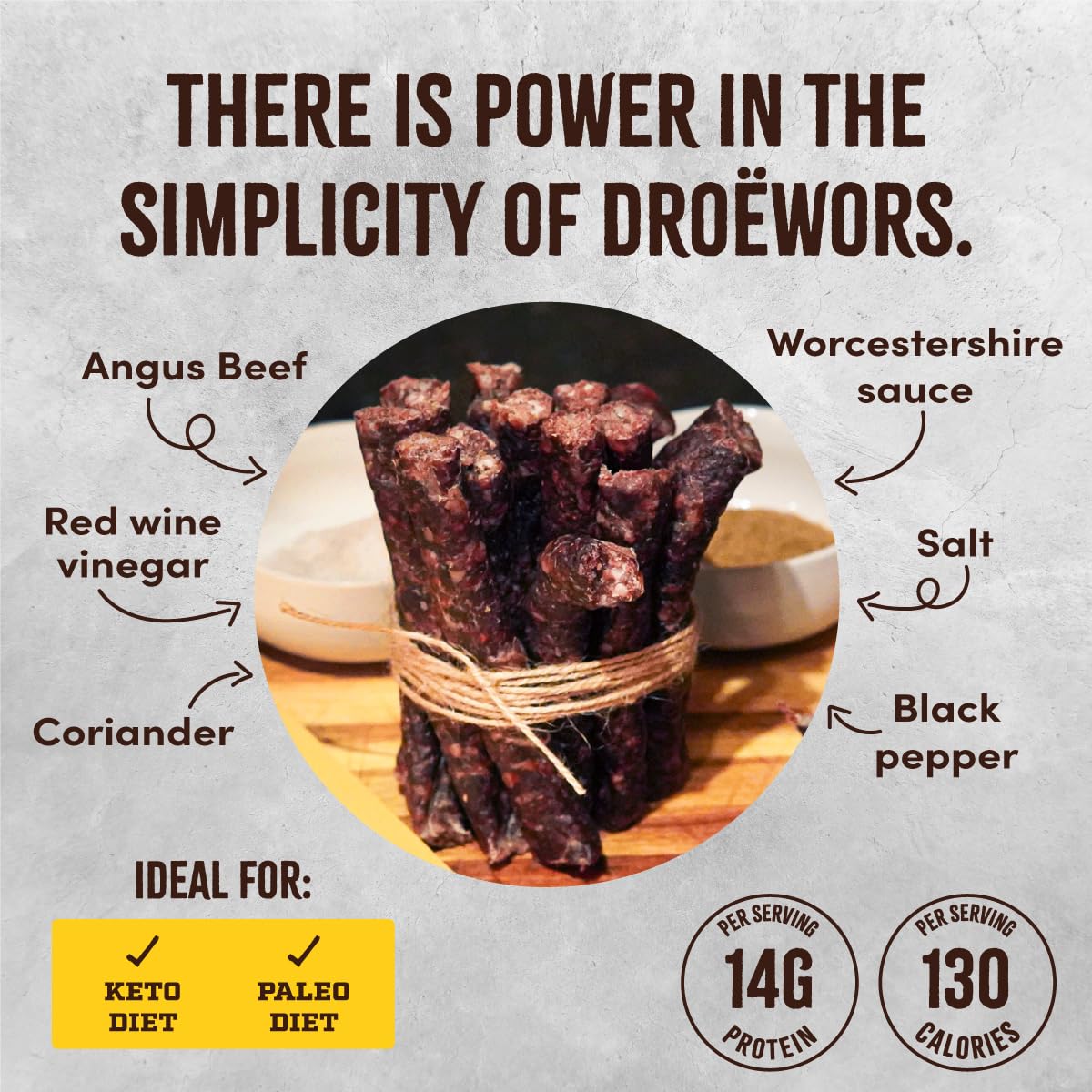 Howdysnax Handcraft Authentic Small Batch Droëwors Beef Sticks Sugar Free, Soy Free, Paleo & Keto Friendly Snack