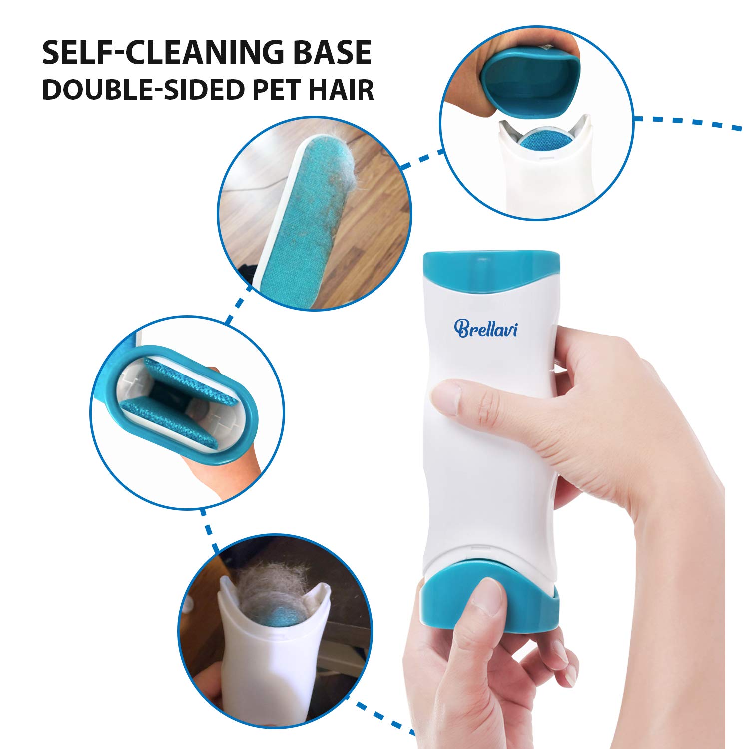 Pet Hair Remover for Clothes: Reusable Dog Cat Fur Lint Removal Brush for Clothes Furniture Couch Carpet Bed Car Seat - Self-Cleaning for Pet Owners