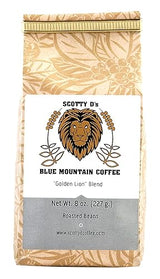 Scotty D's Jamaican Coffee "Golden Lion" Blend-Jamaican Blue Mountain(Whole Bean) (Medium Roast) 8 oz.