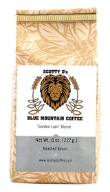 Scotty D's Jamaican Coffee "Golden Lion" Blend-Jamaican Blue Mountain(Whole Bean) (Medium Roast) 8 oz.
