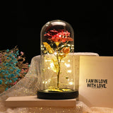 OPeque Fashion Simple Gold foil Flower Plastic Cover Creative Table Decoration Handmade Gift Rose Glass Cover