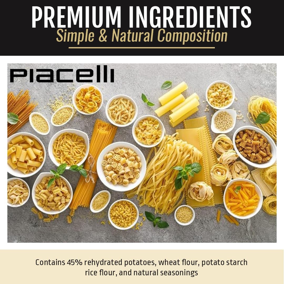 Piacelli Potato Gnocchi- Fresh Gnocchi Pasta Made with Organic Durum Wheat for Authentic Italian Taste- Healthy Pasta with Simple, Nutritious