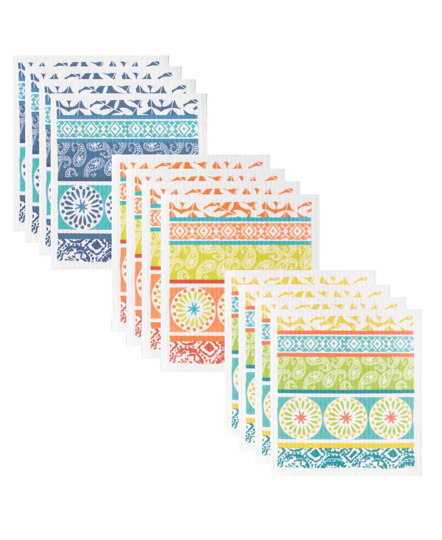 RITZ Swedish Sponge Cloths, Boho, 12 Pack