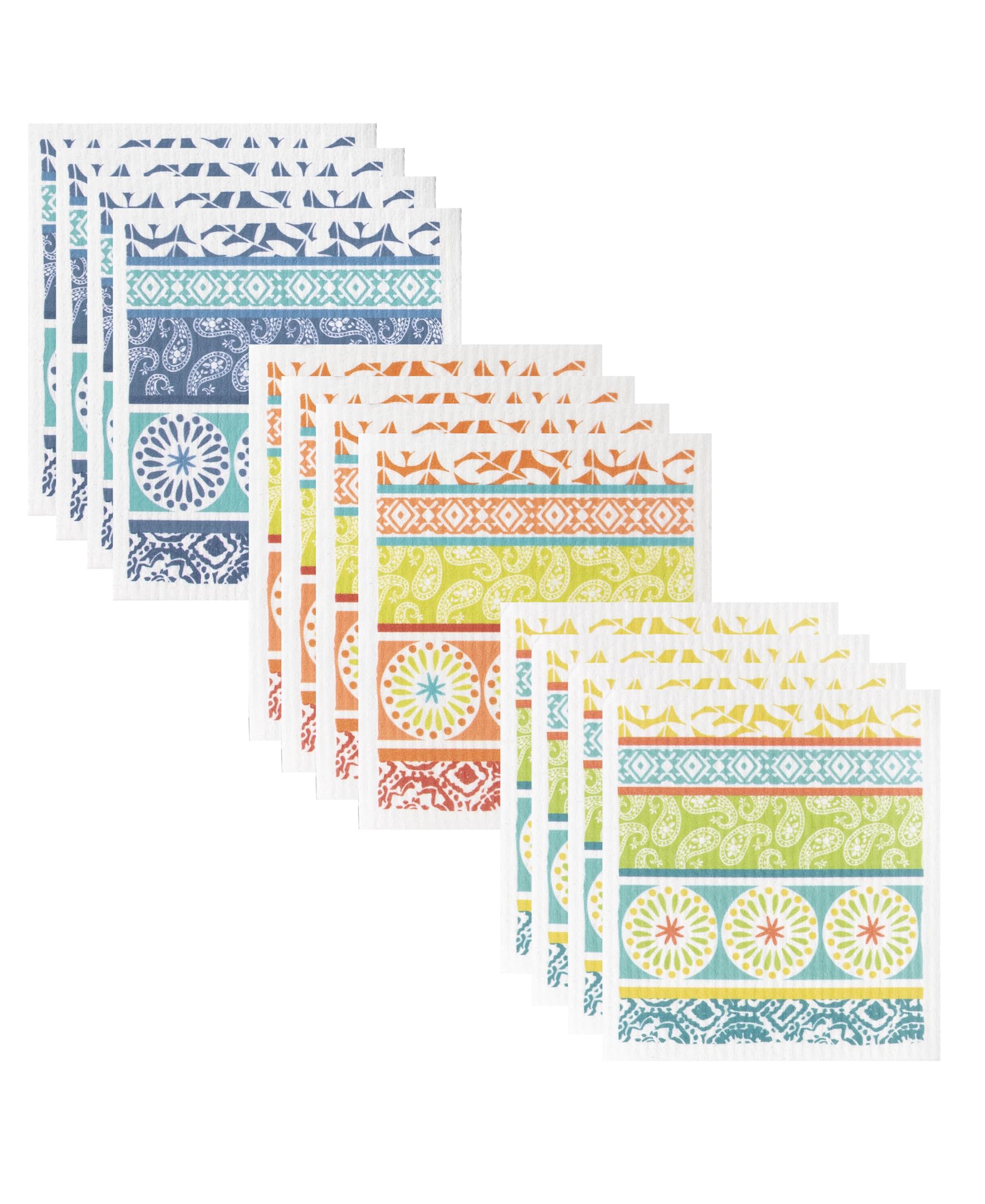 RITZ Swedish Sponge Cloths, Boho, 12 Pack