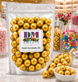 Gold Gumballs - 2 lbs of 1" Tutti Frutti Shimmer Gumballs Party Candy, Candy Buffet, Weddings, Events, Decorations, Piñata Filler
