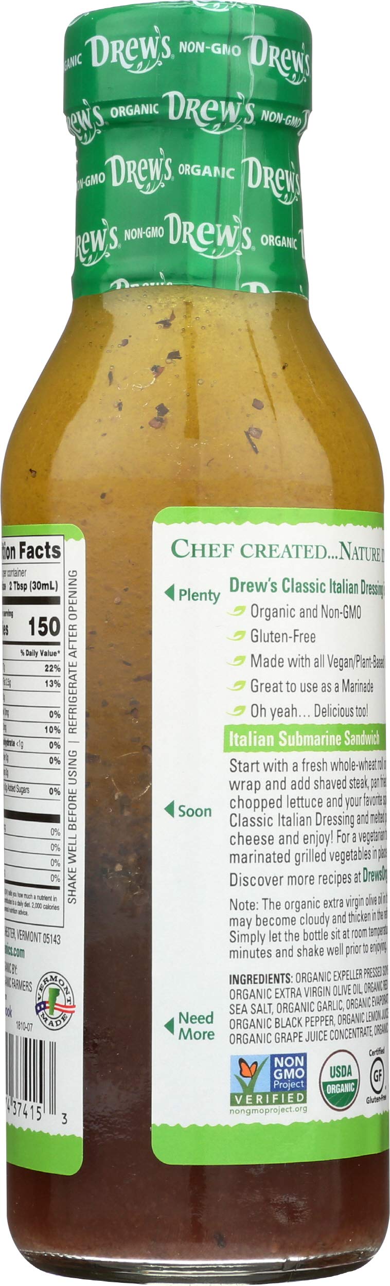 Drew's, Organic Classic Italian Dressing and Quick Marinade