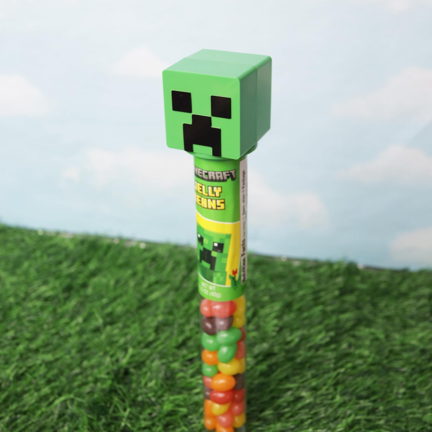 Minecraft Easter Jelly Beans, Creeper Candy Tubes, Basket Stuffer Treats, 1.5 Ounces (Pack of 2)